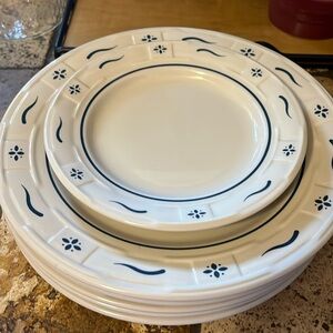 Longaberger plates -5 dinner, 1 dessert